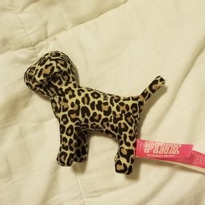 PINK VICTORIA SECRET STUFFED DOG CHEETAH MINI